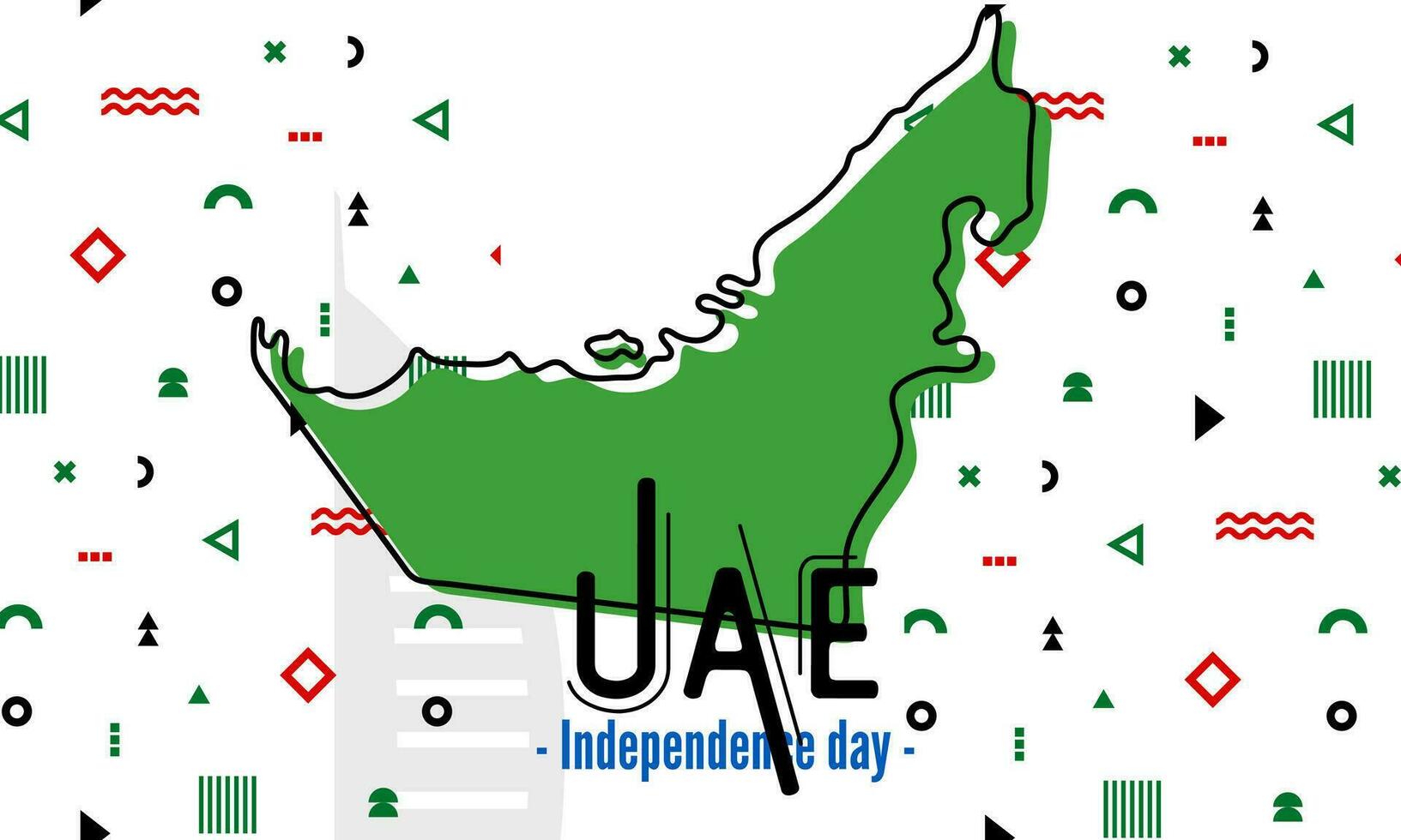 UAE national day banner for independence day anniversary. arab emirates modern geometric retro abstract design. vector