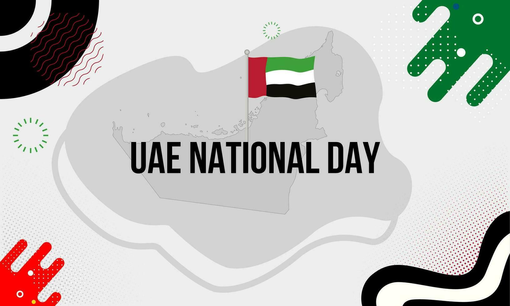 UAE national day banner for independence day anniversary. arab emirates modern geometric retro abstract design. vector