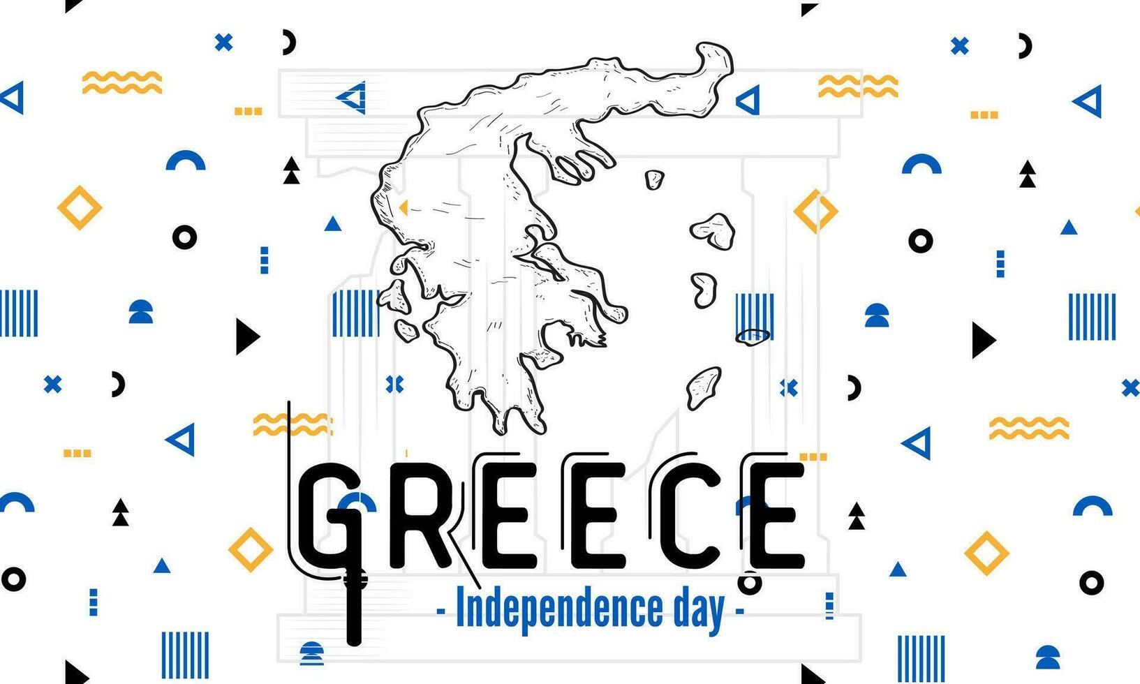 Greece national day banner for independence day anniversary. Flag of greece with modern geometric retro abstract design. Blue and white colors concept. vector