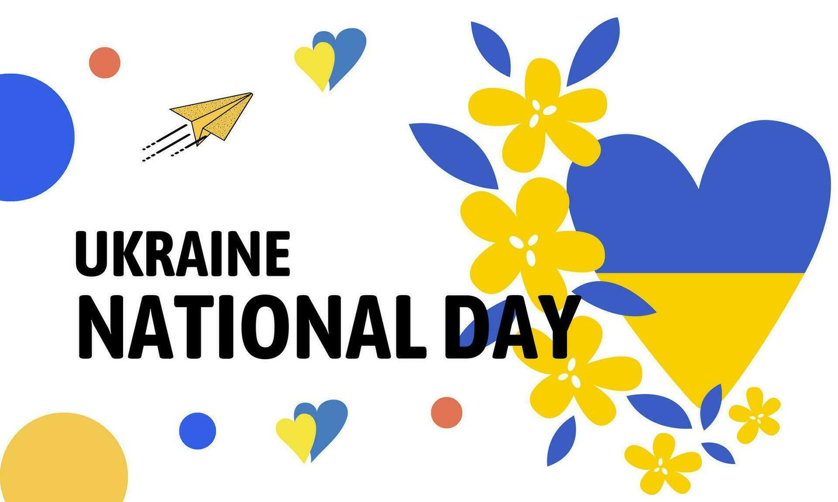 Ukraine independence day with abstract modern design. Flag and map of Ukraine with typography blue and yellow color theme. Ukraine national day banner. vector