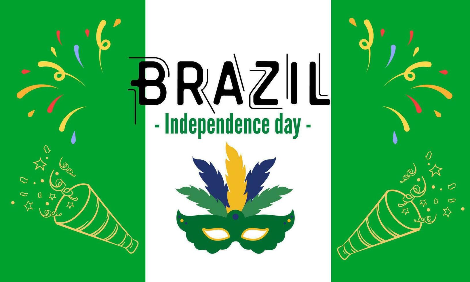 Brazil national day banner with maps and typography illustration vector