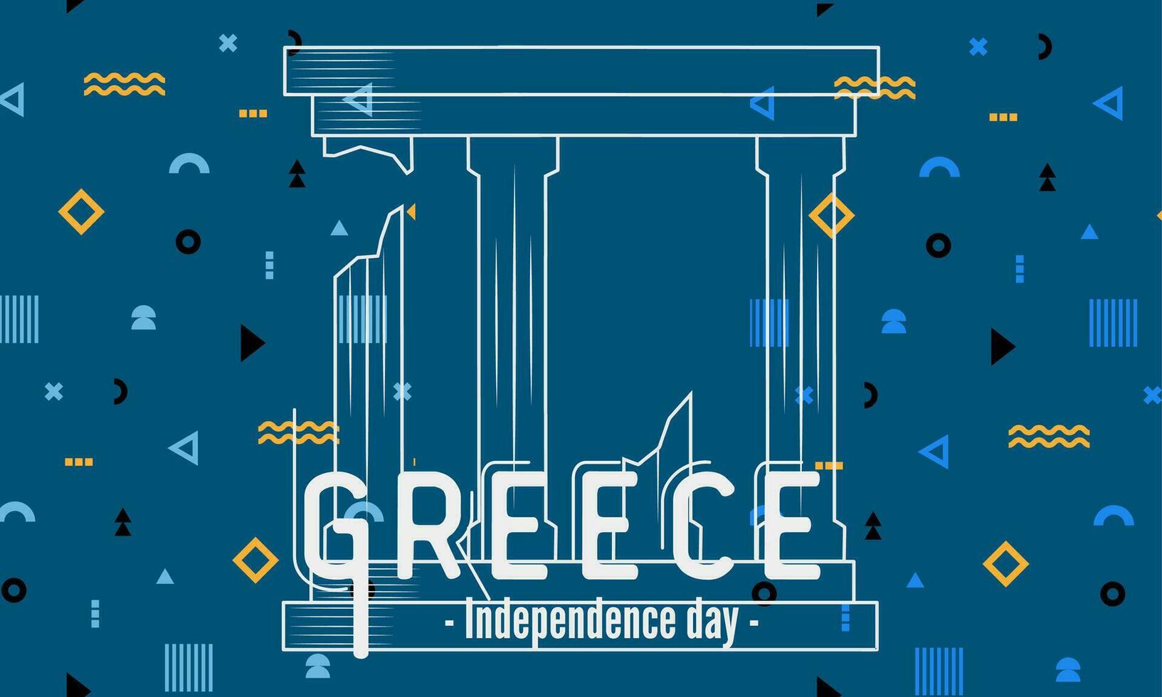 Greece national day banner for independence day anniversary. Flag of greece with modern geometric retro abstract design. Blue and white colors concept. vector