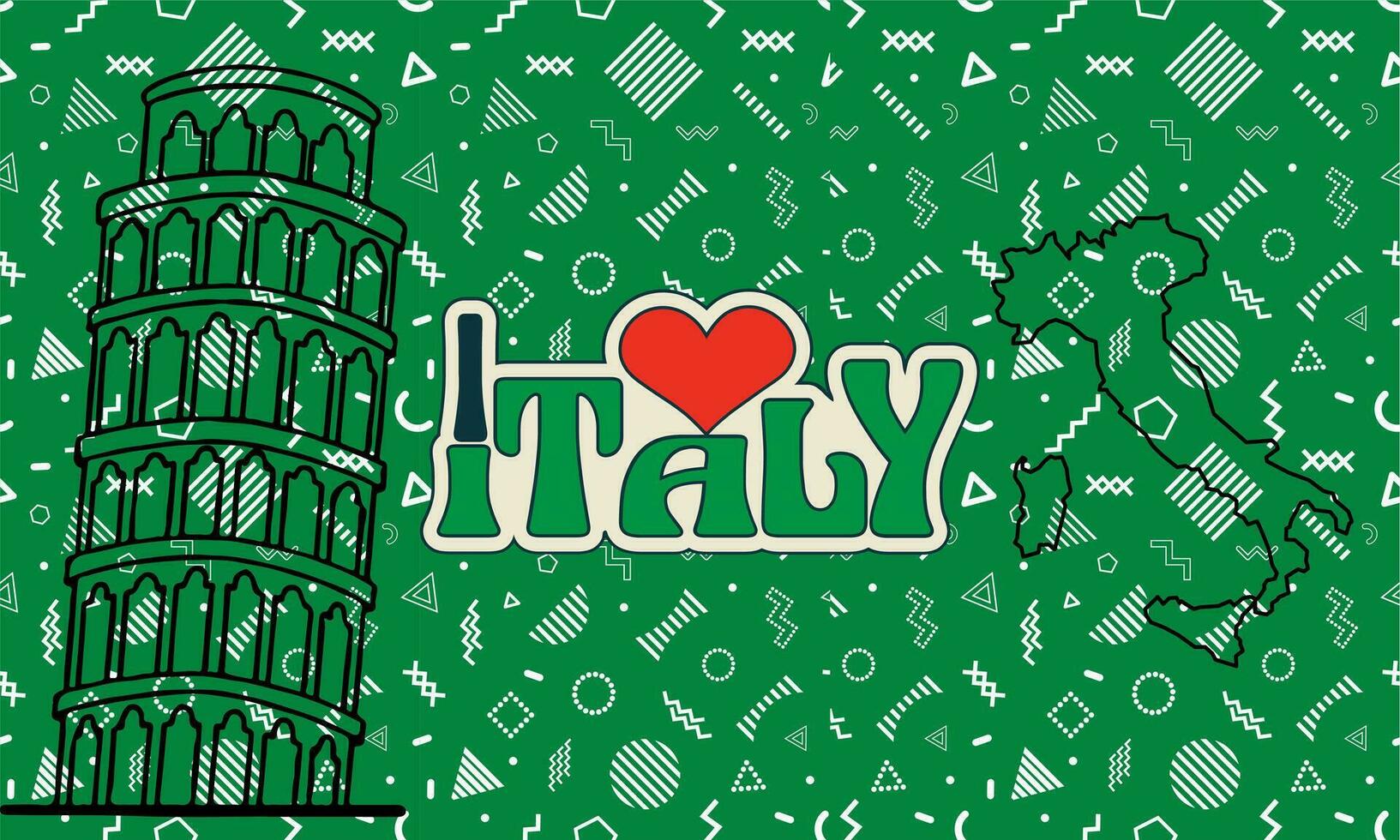 Italy independence day banner modern style with flag vector