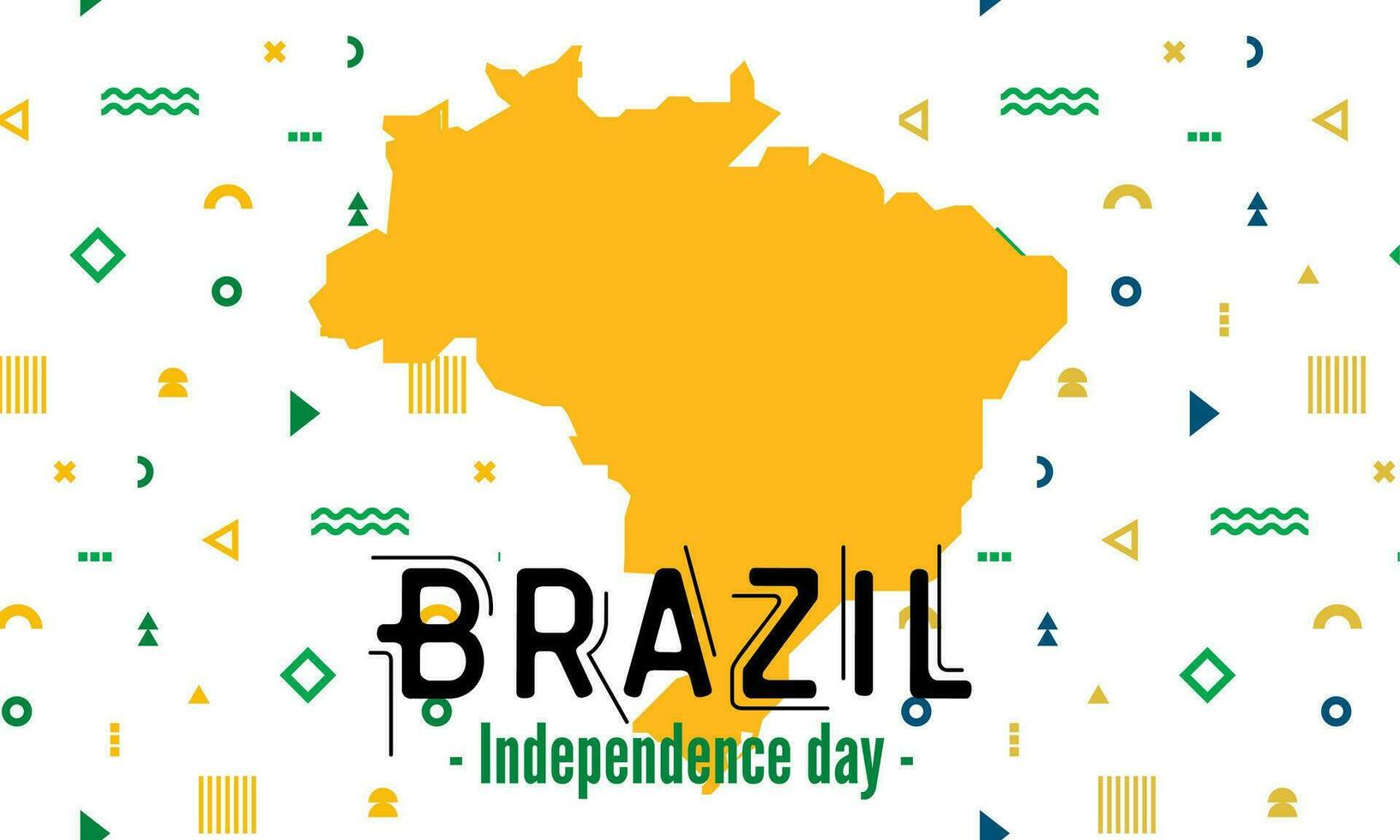 Brazil national day banner with maps and typography illustration vector
