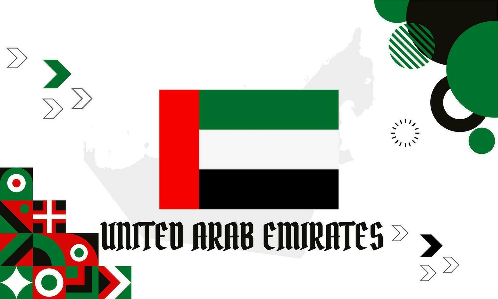 uae nacional día bandera para independencia día aniversario. árabe emiratos moderno geométrico retro resumen diseño. vector