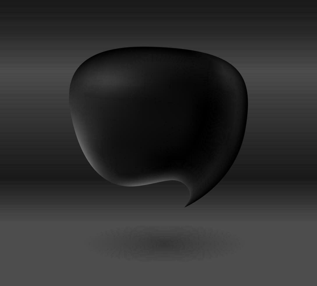 Black 3D speech bubble on grey background for Black Friday vector