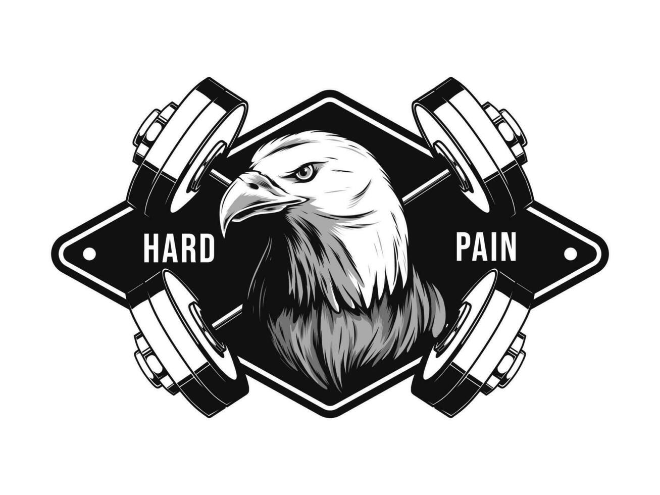 fitness logo with eagle mascot vector