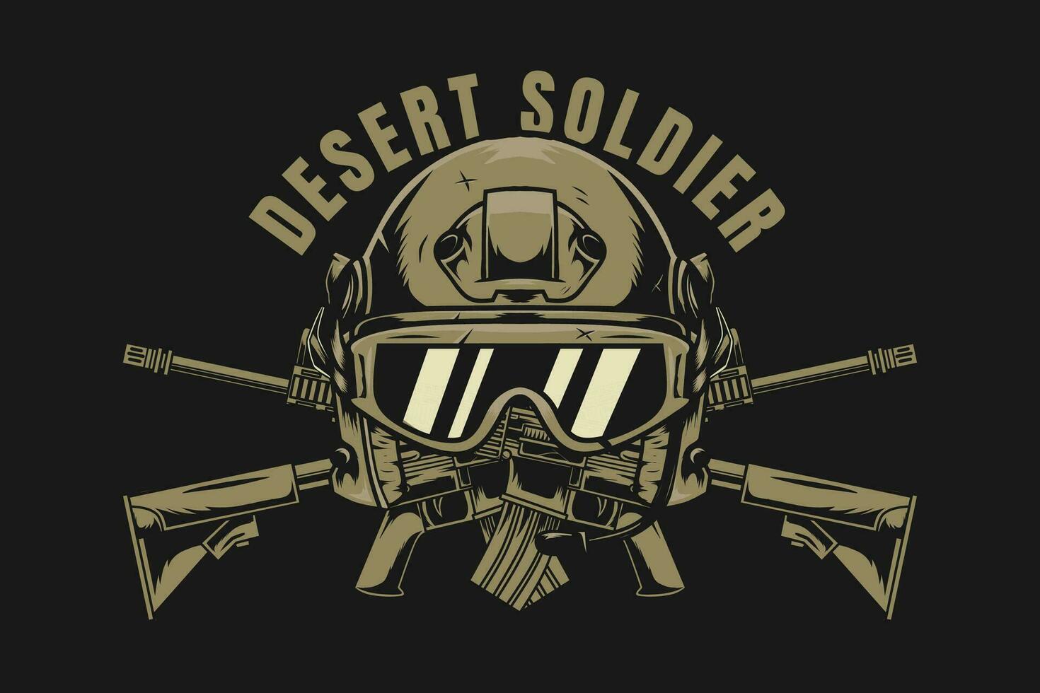 Desert soldier design vector drawing