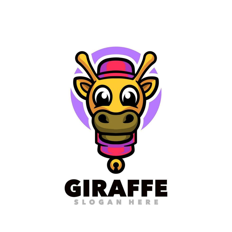 linda jirafa cabeza dibujos animados vector
