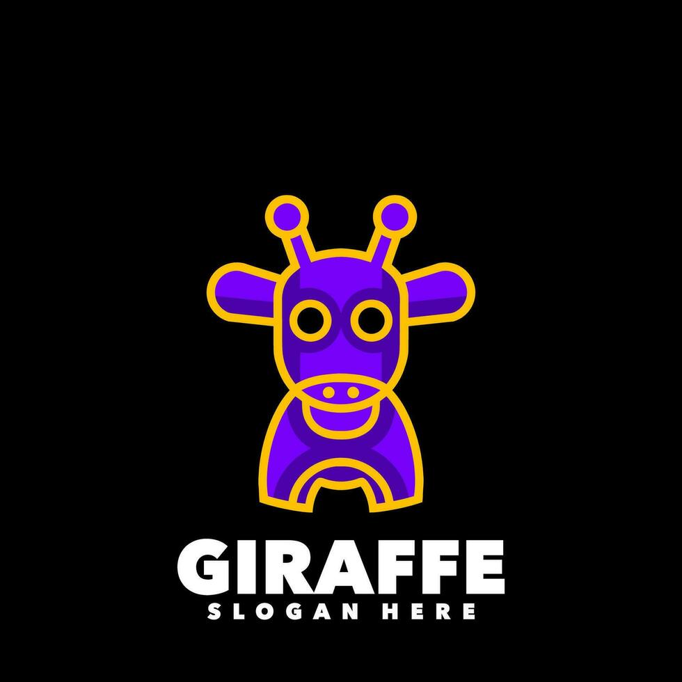 Giraffe purple mascot vector