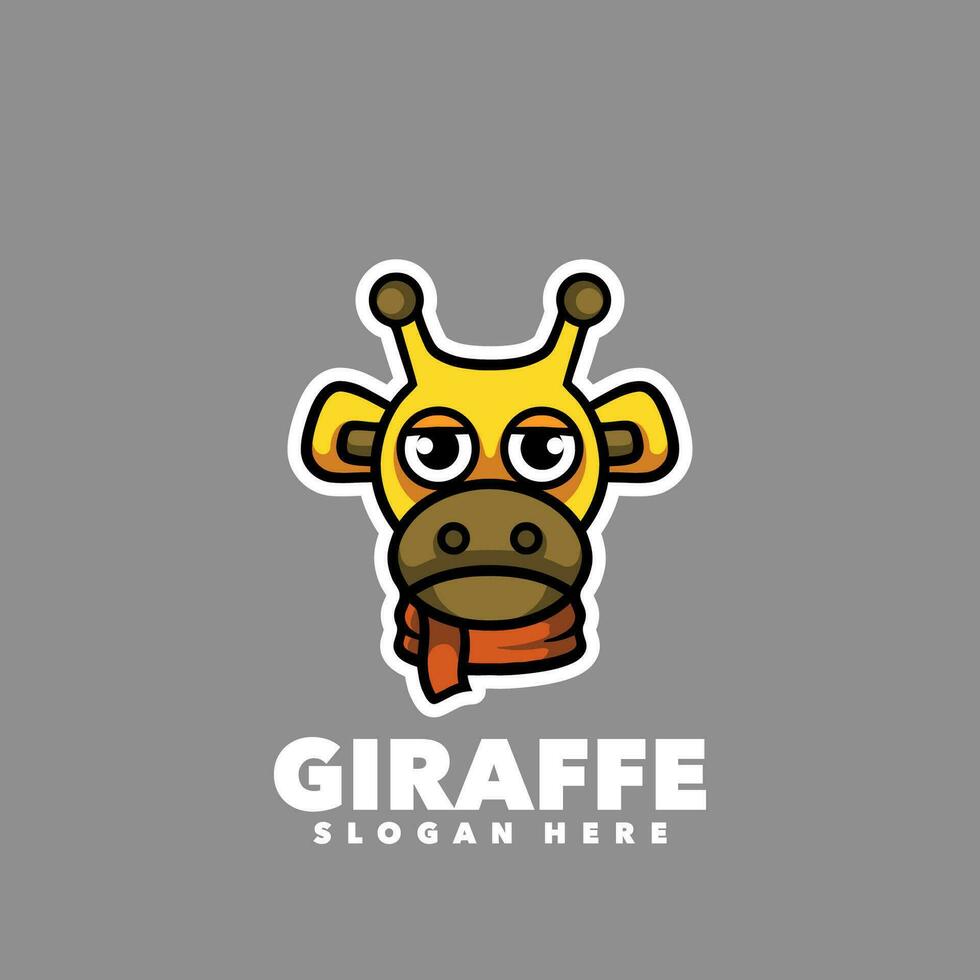 Cute giraffe head mascot vector