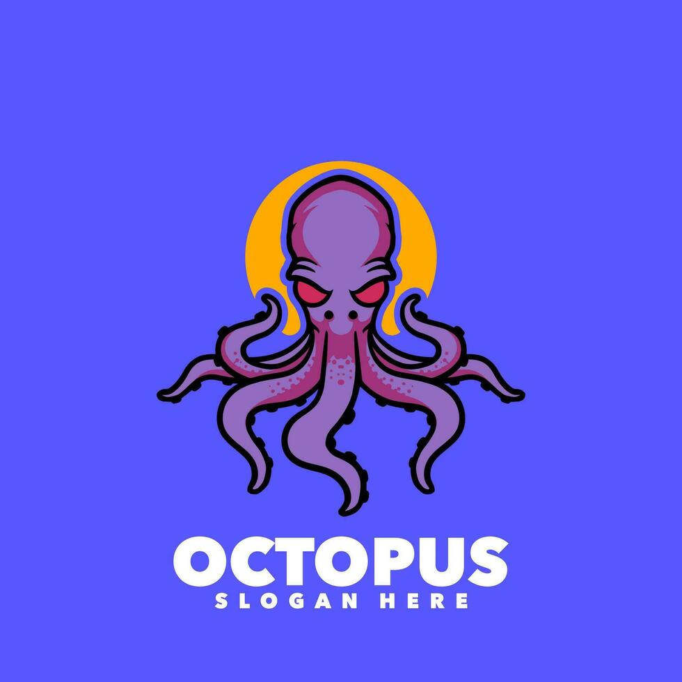 Octopus monster logo vector