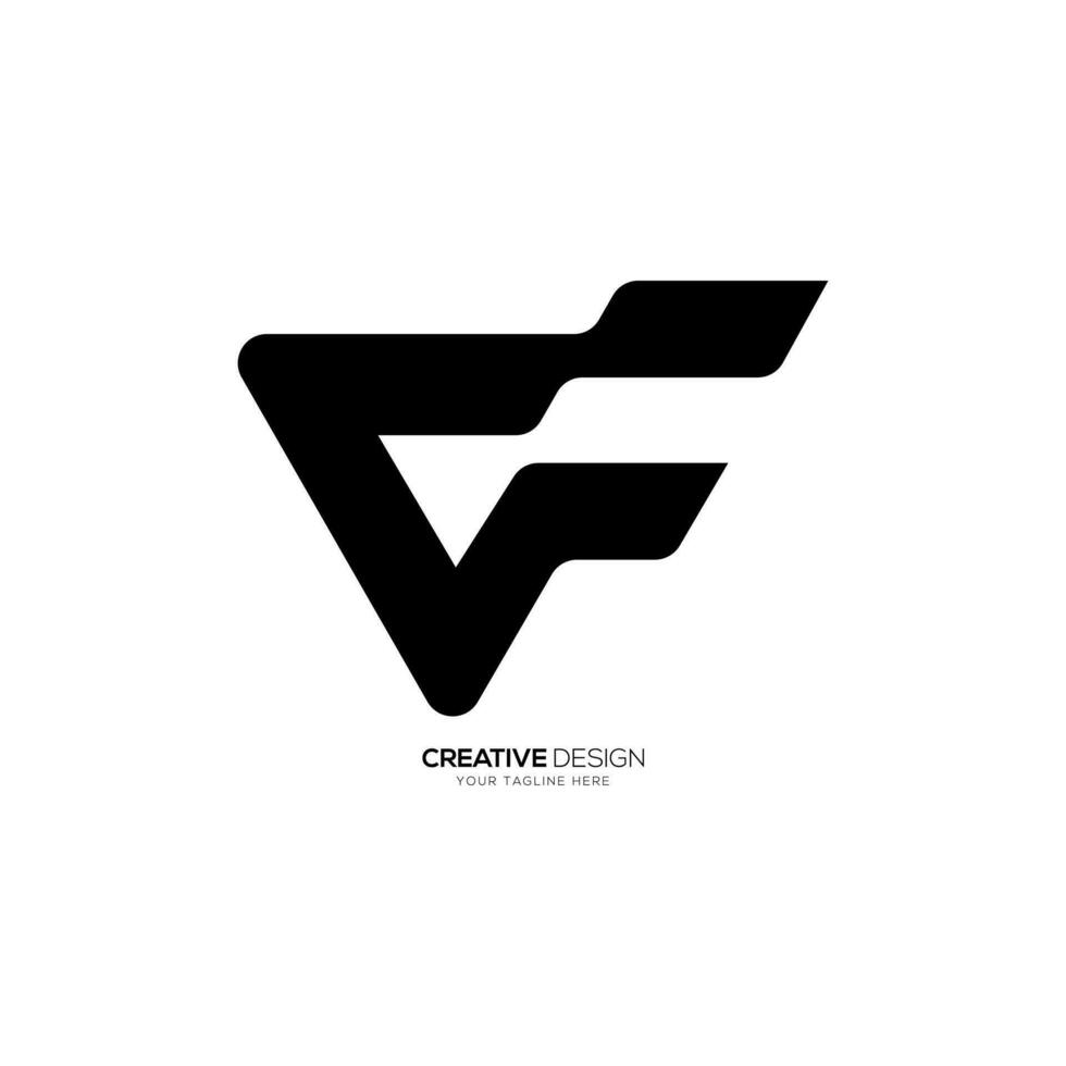 moderno letra cf o vf con ondulado volador bandera ropa creativo monograma logo vector