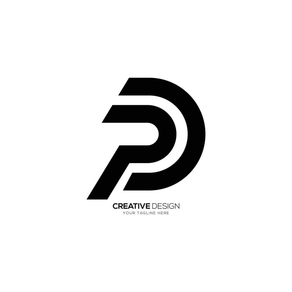 Letter Pd simple line art creative abstract unique monogram logo vector