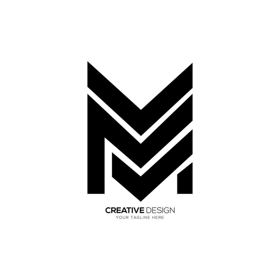 Letter v m e creative initial modern unique shape monogram typography logo design vector