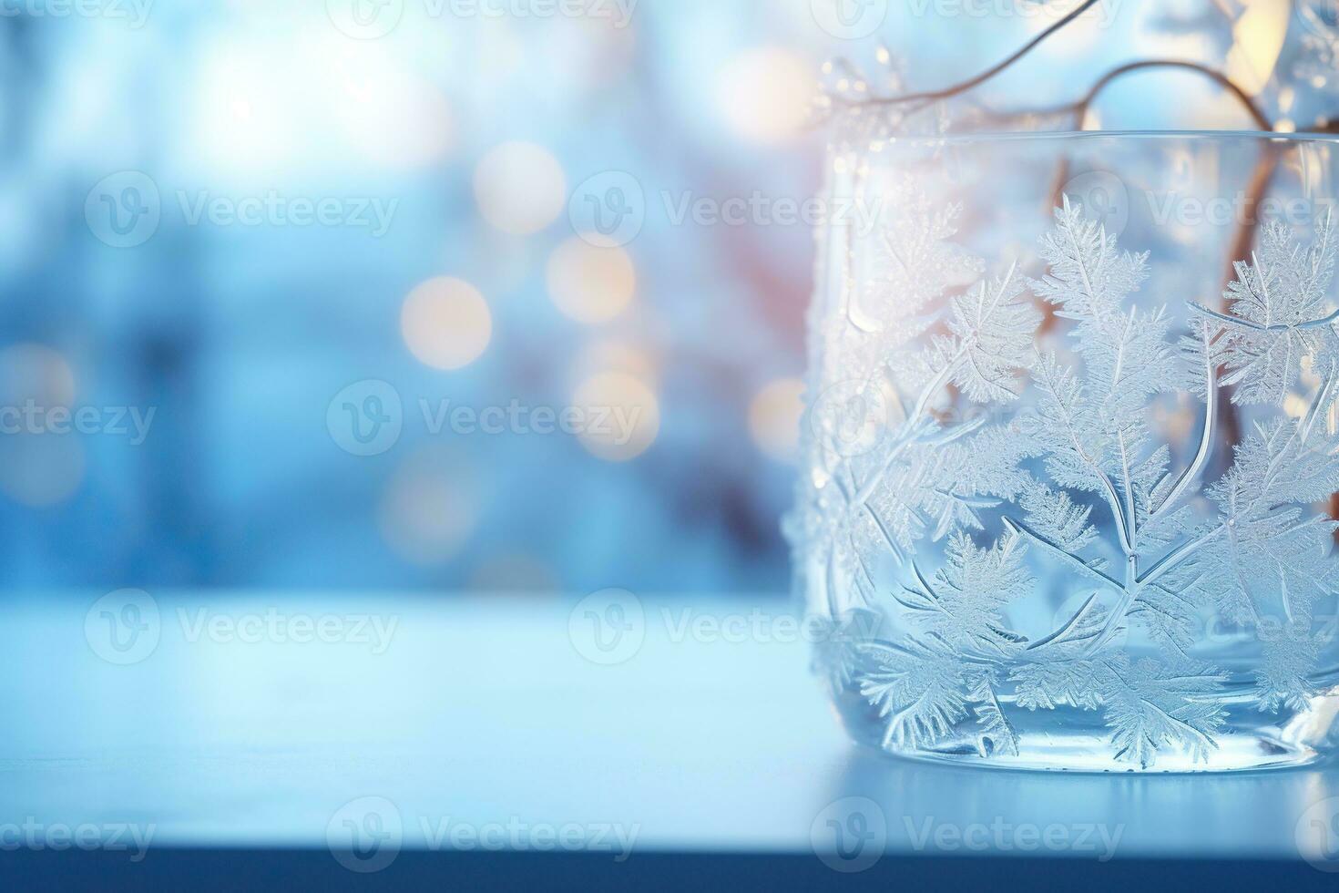 Abstract frosty pattern on glass, background texture. photo