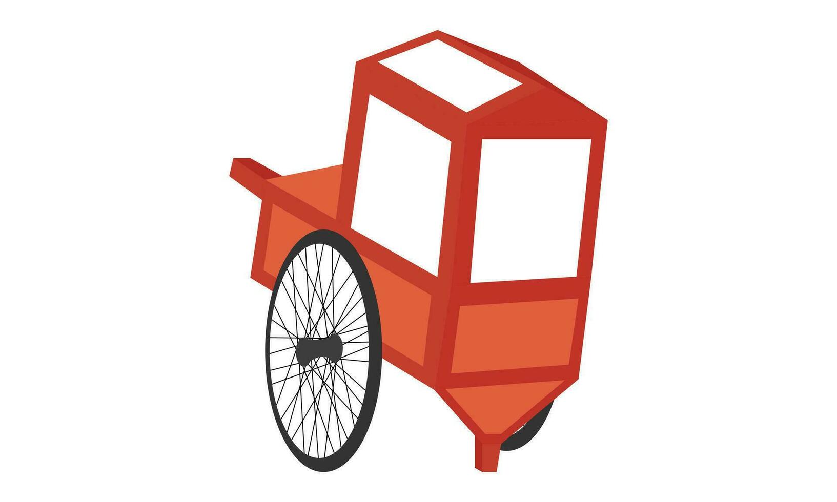 the wooden cart vector