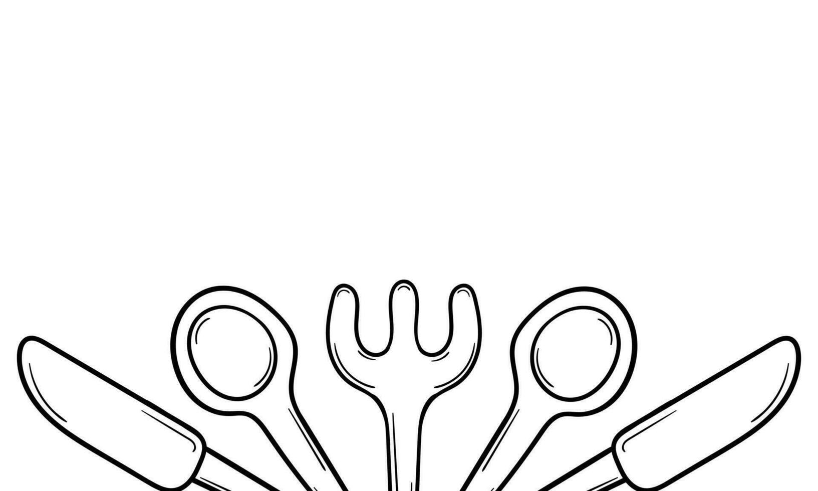 hand drawn tableware background2 vector