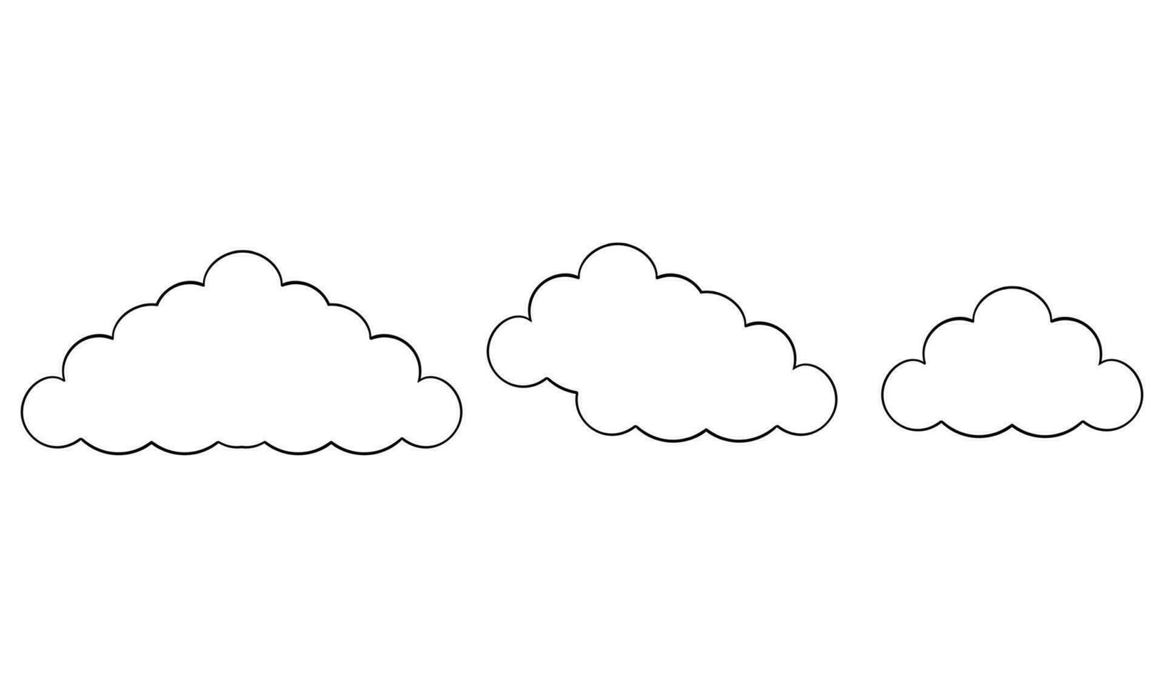 hand drawn clouds of various shapes vector