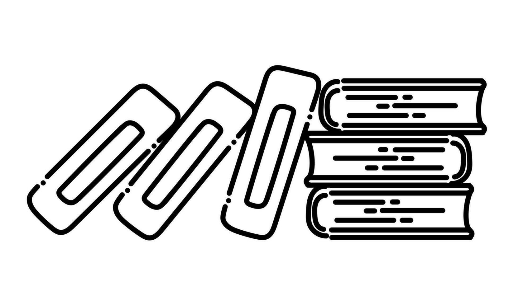book stack illustration in dotted line style2 vector