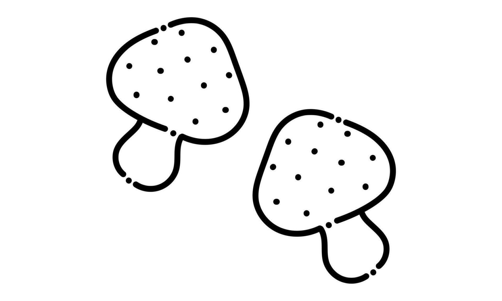 mushroom illustration in dotted line style2 vector