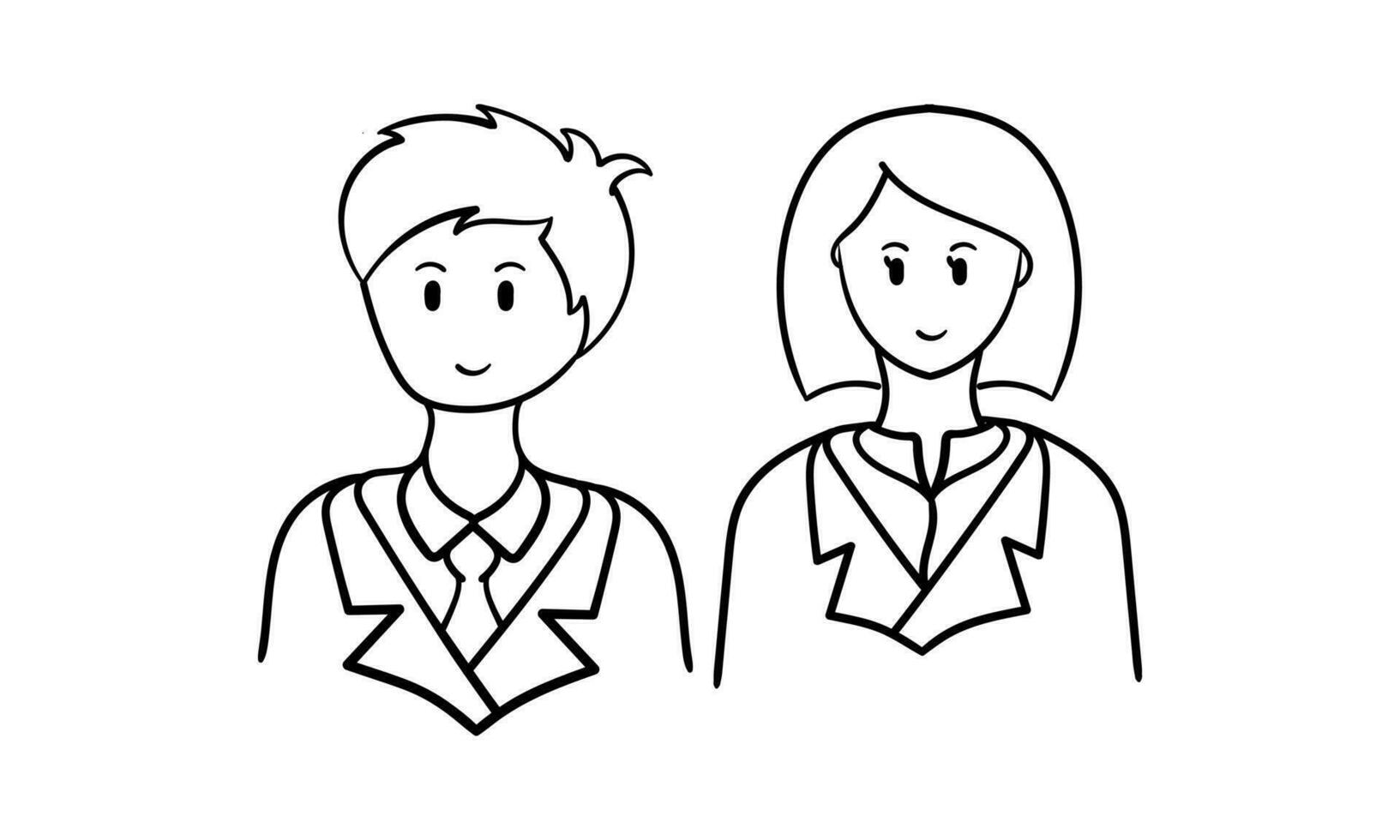 hand drawn illustration of a career man and woman2 vector