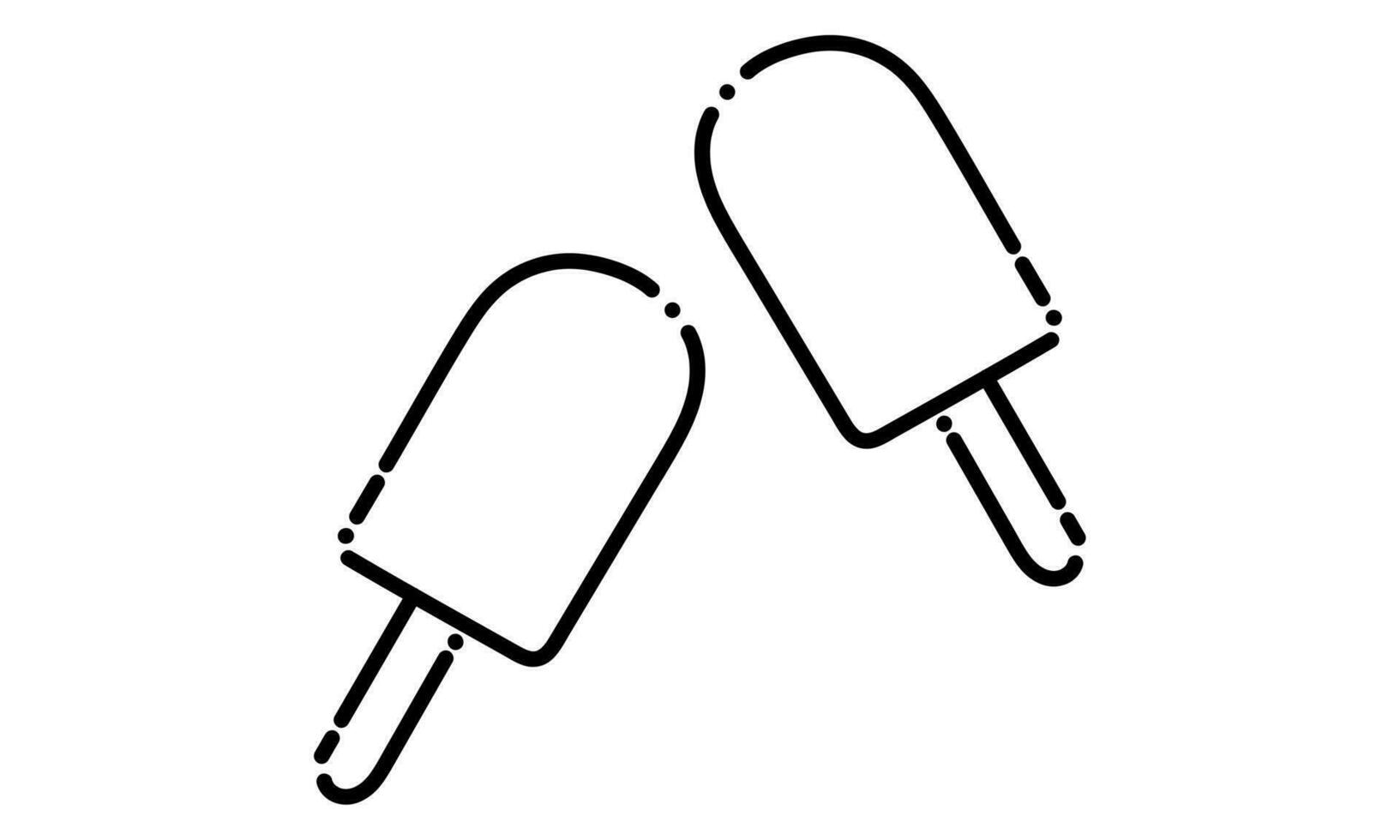 ice cream illustration in dotted line style2 vector