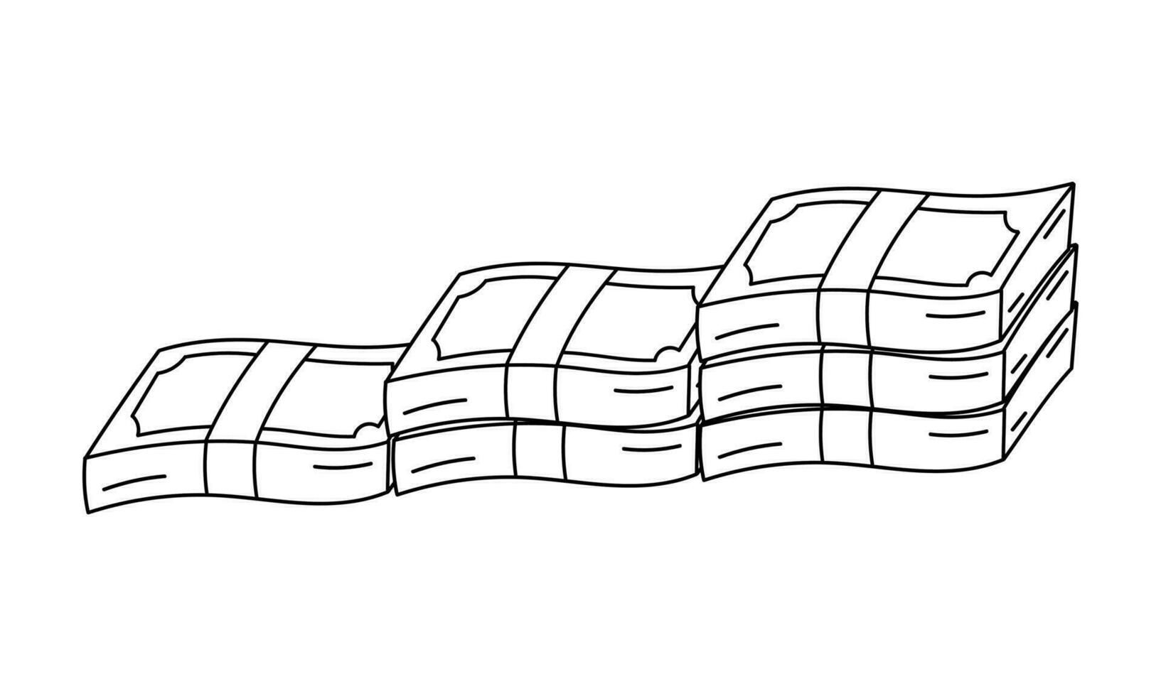 hand drawn illustration pile of a banknote vector