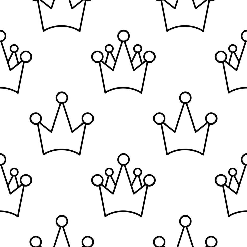 seamless pattern hand drawn crown symbol vector