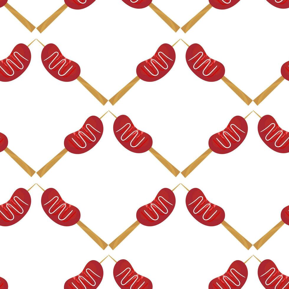 Sausage satay seamless pattern2 vector