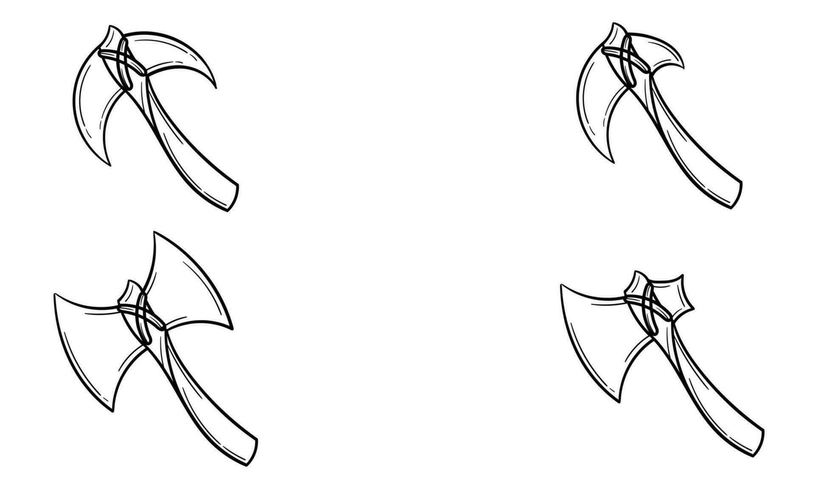 a collection of hand drawn axes vector