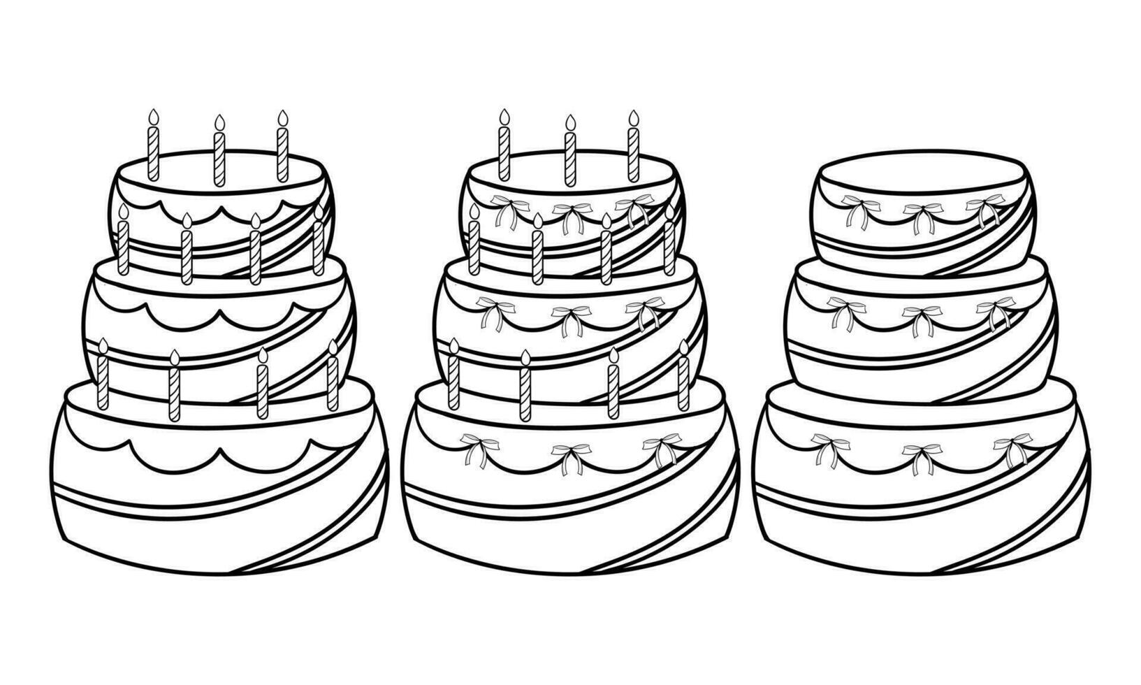 hand drawn illustration of a birthday cake2 vector