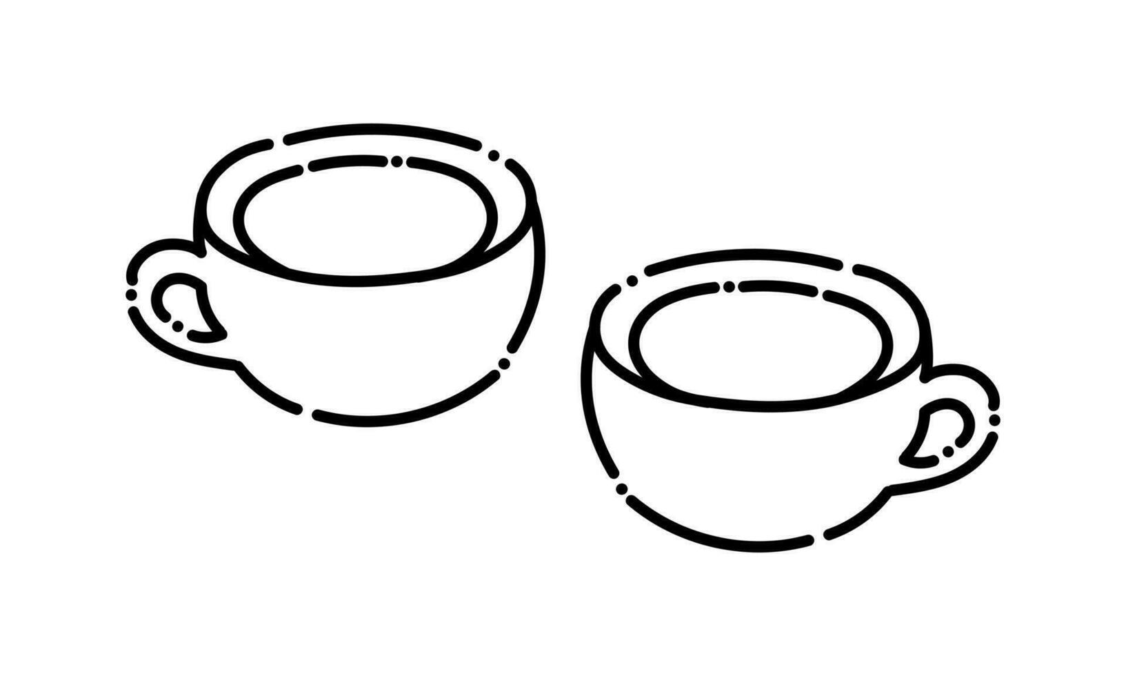 cup illustration in dotted line style2 vector