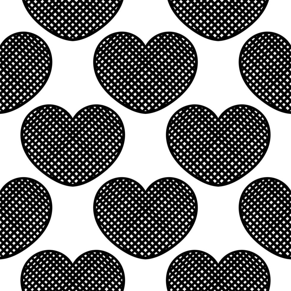 seamless pattern hand drawn heart3 vector