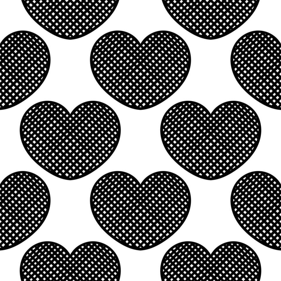 seamless pattern hand drawn heart3 vector