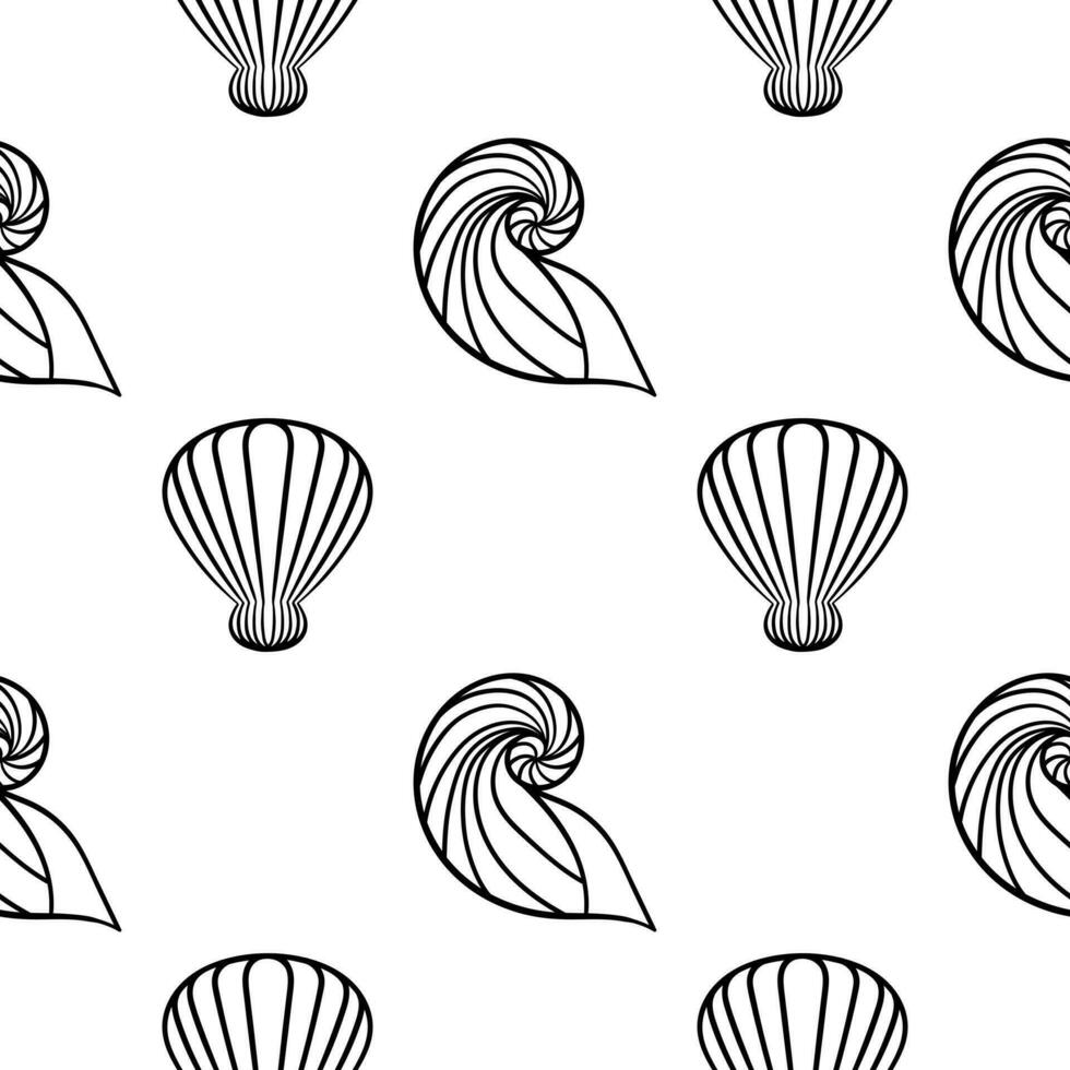 seashell seamless pattern4 vector