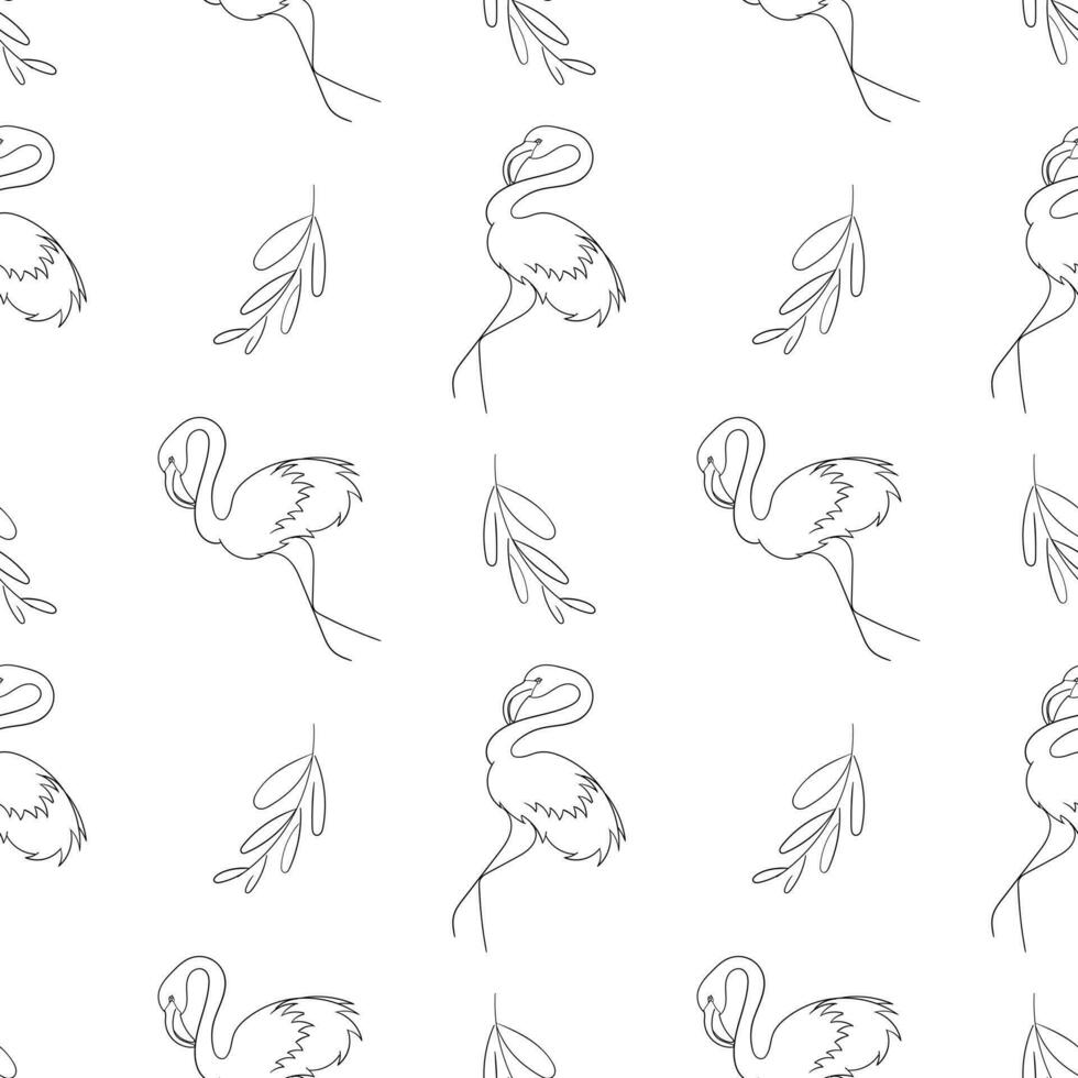 flamingo bird on white background vector