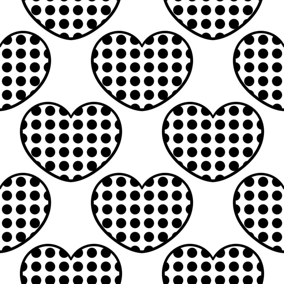 seamless pattern hand drawn heart5 vector