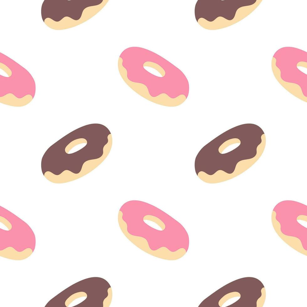 seamless pattern strawberry and chocolate donut2 vector
