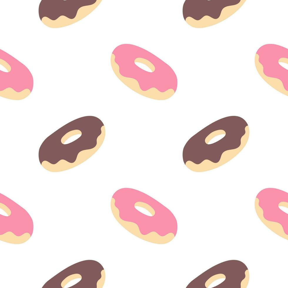 sin costura modelo fresa y chocolate donut2 vector