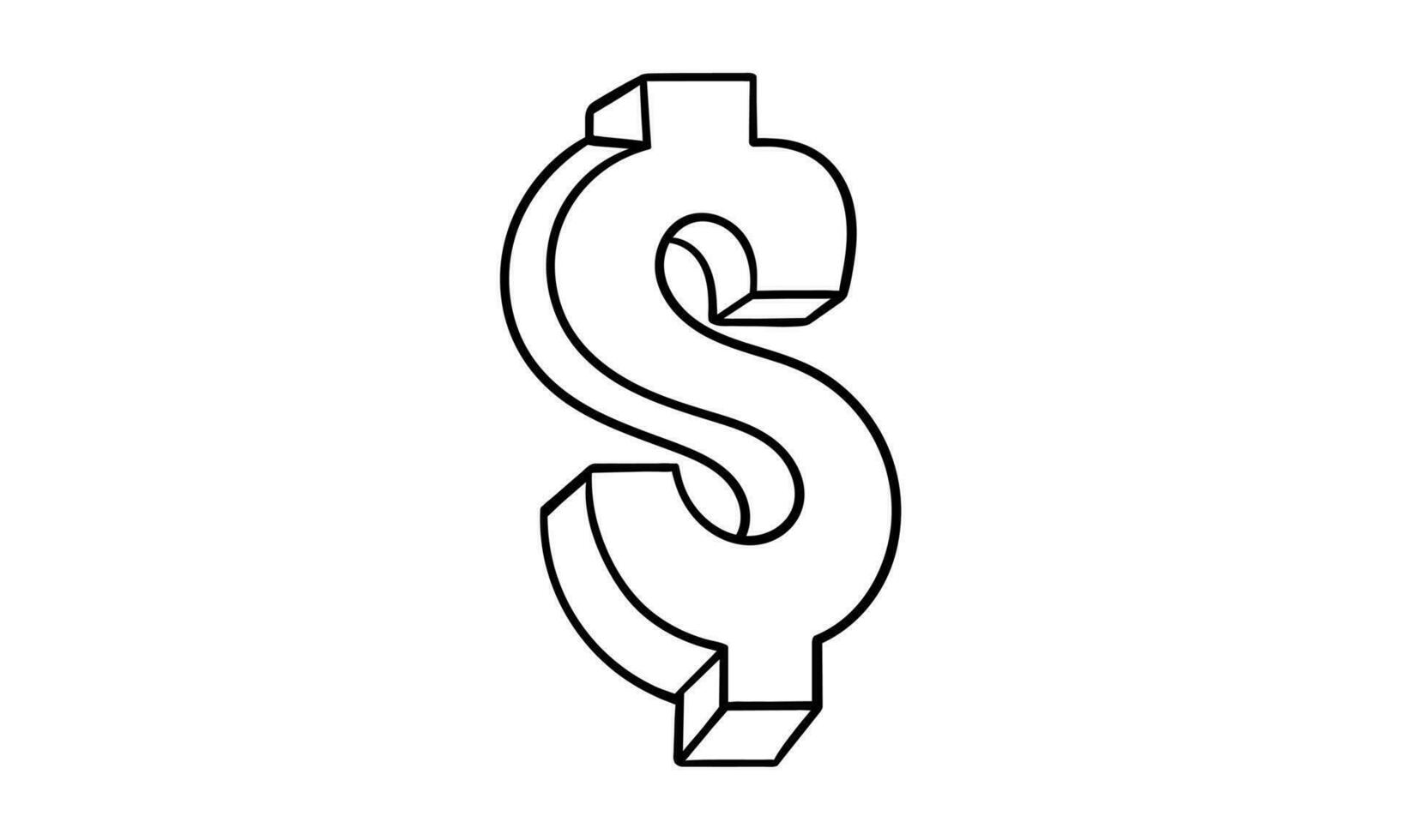 hand drawn dollar sign2 vector