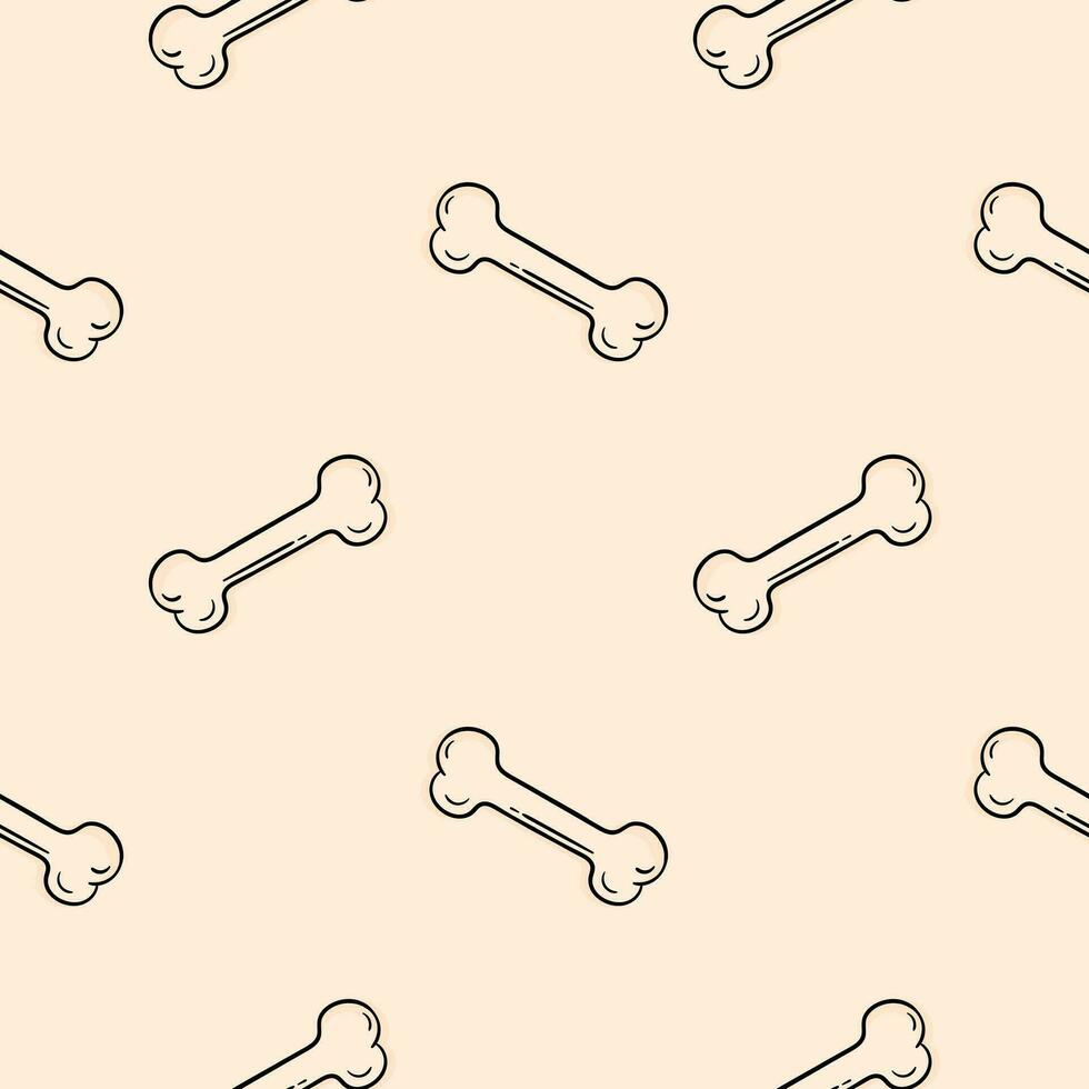 hand drawn seamless pattern of bones2 vector