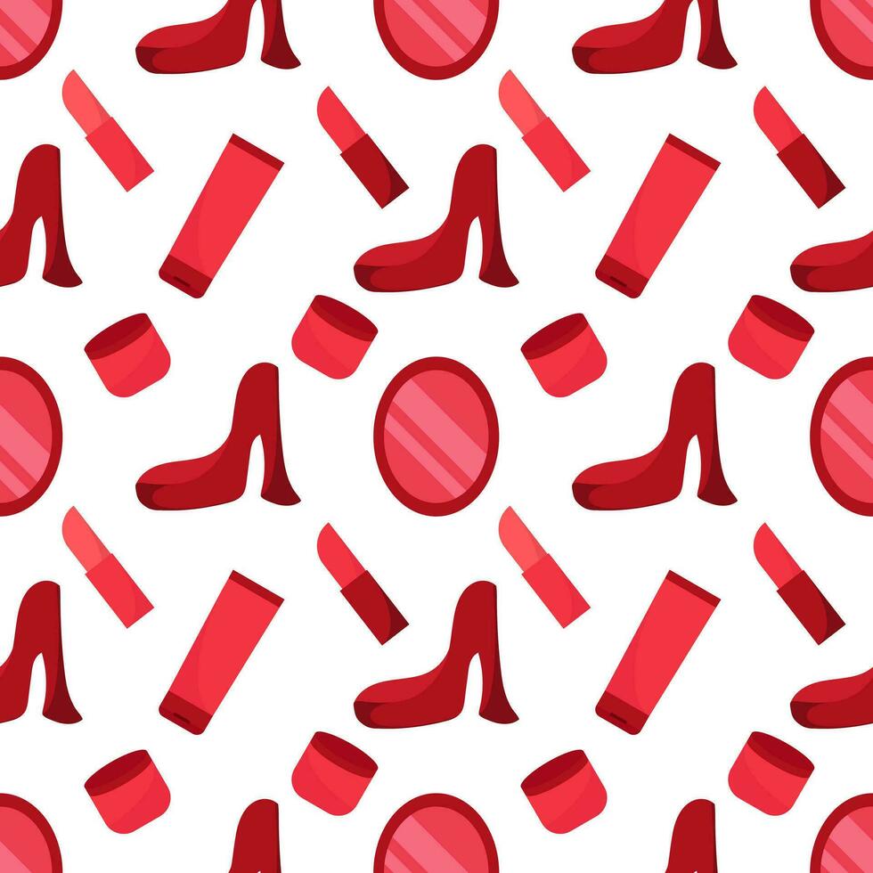seamless pattern of female beauty equipment2 vector