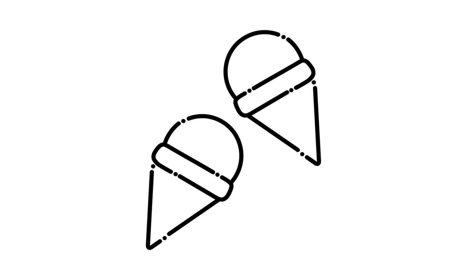 ice cream illustration in dotted line style2 vector