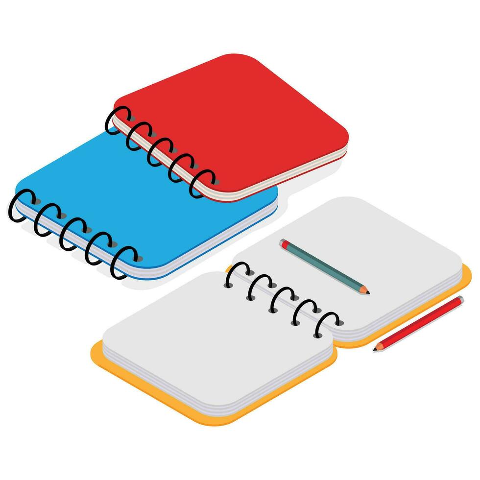 Open Spiral Book with closed ones vector