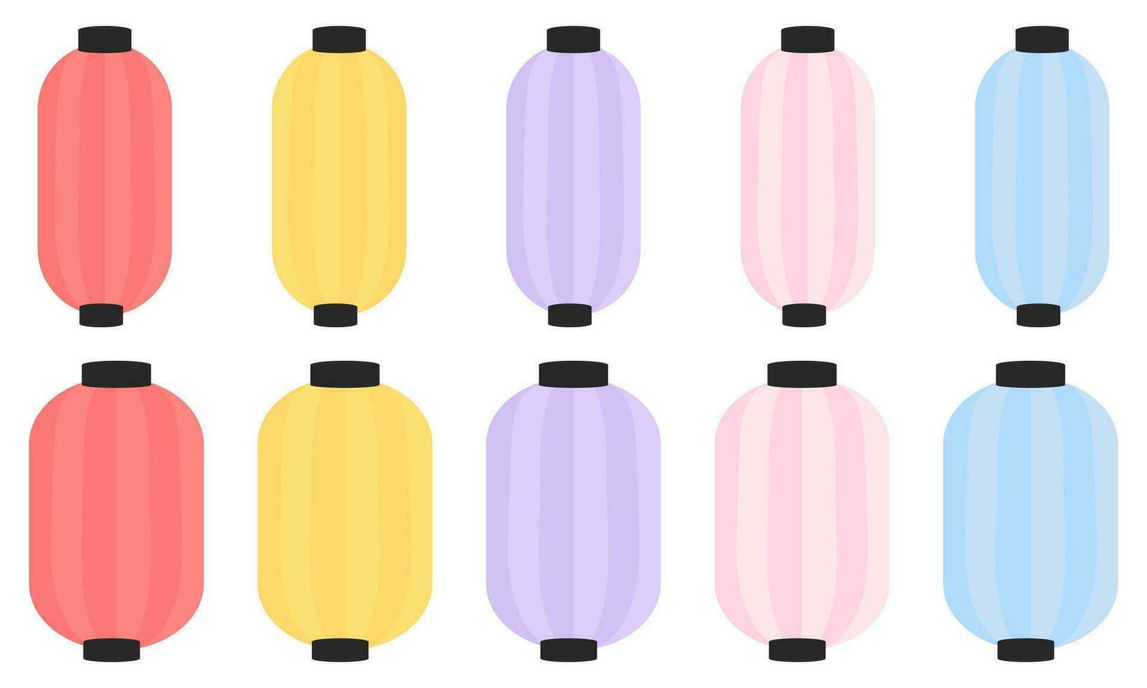 collection of illustrations of colorful lanterns vector
