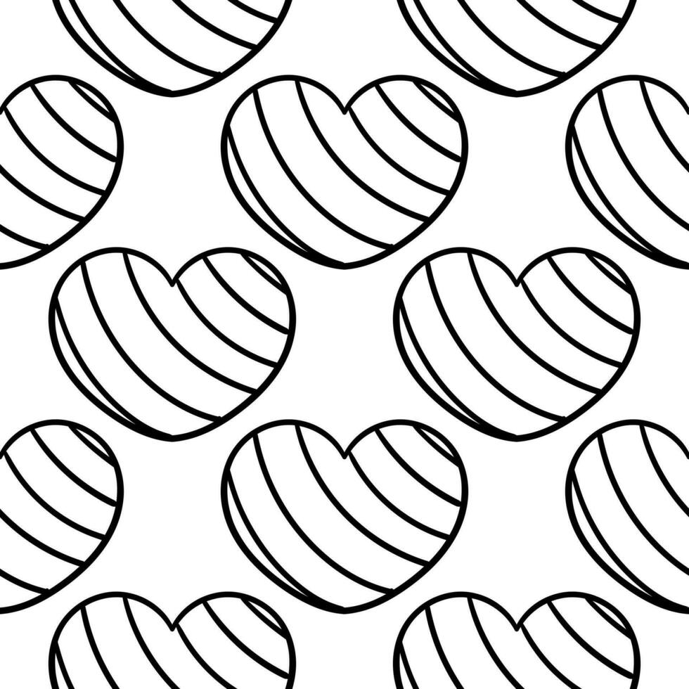 seamless pattern hand drawn heart6 vector