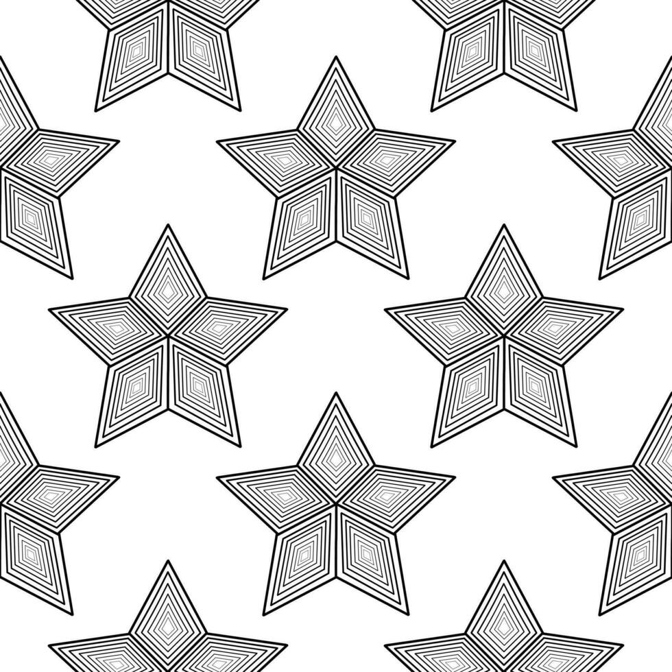 mano dibujado sin costura modelo estrella3 vector