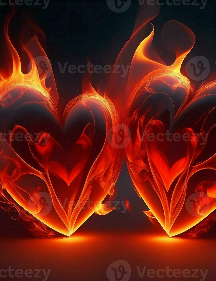 fire heart illustration photo