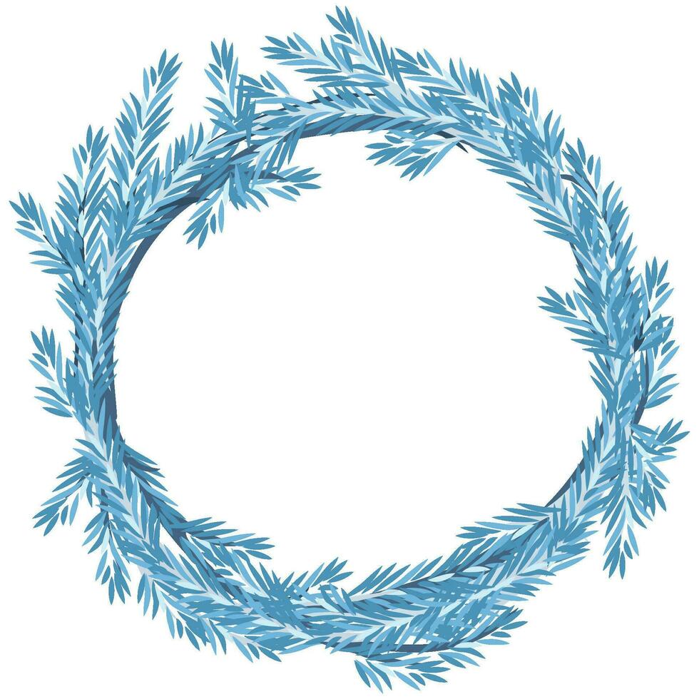 Vector Christmas Blue Fir Wreath